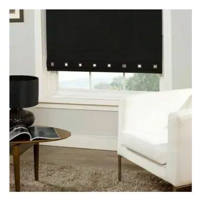 (180cm, 160cm) Black Square Eyelet Trimmable Window Roller Blinds