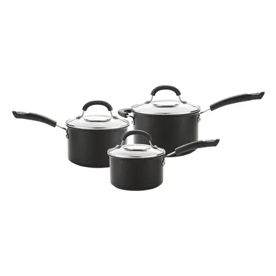 Circulon Saucepan Set & Glass Lids Hard Anodised Induction Cookware - Pack of