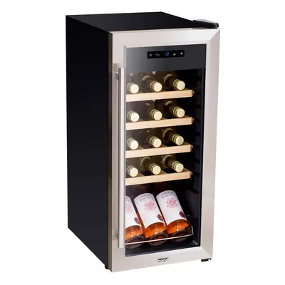 Baridi Bottle Wine Fridge with Digital Touch Screen Controls & LED Light, Stainless Steel - DH29