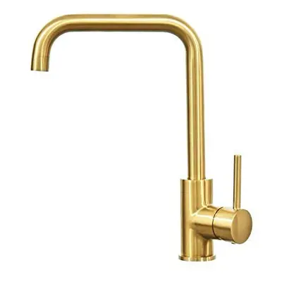 Brushed Gold Kitchen Sink Mixer Tap Single Lever High Arc Swivel Year Warranty DT07T