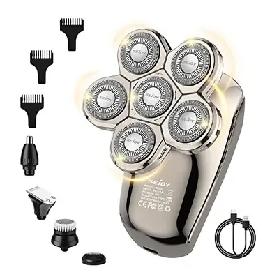 Electric Razor for Bald Men, Bald Head Shavers for Men 5-in-1 Multifunctional 6D Electric Head S