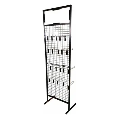 Retail Shop Display Stand Black Gridwall Mesh Panel + Black Hooks