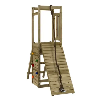 (solid impregnated pinewood) vidaXL Playhouse Climbing Frame Kids Play with Climbing Wall Solid 