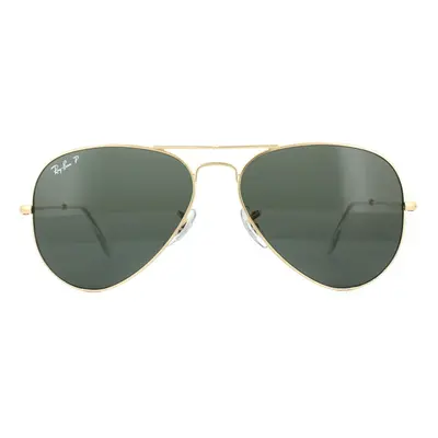 Ray-Ban Sunglasses Aviator 001/58 Gold Green Polarized Medium 58mm