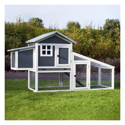 FeelGoodUK Windsor Plastic Chicken Coop and Run Nestbox Ventilation Perches Locks Wood Frame 175