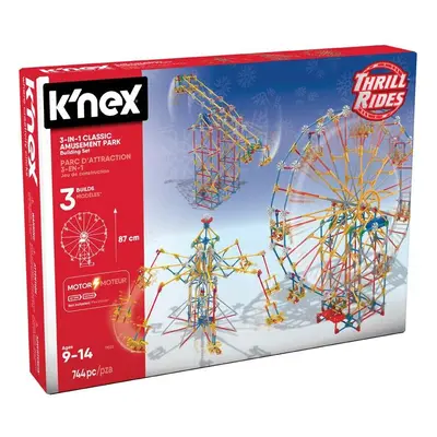 K'NEX Thrill Rides 3-in-1 Classic Amusement Park Building Set Pieces