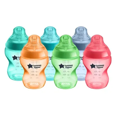 6x Tommee Tippee Fiesta Closer to Nature Baby Bottles 260ml Anti-Colic