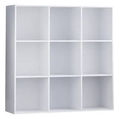 (White) Durham Cube Bookcase 3x3 Shelf Rack Storage Unit