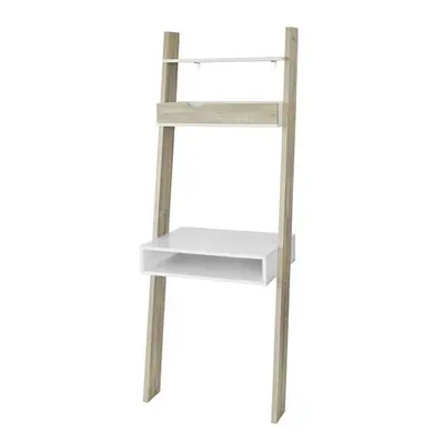 SoBuy FRG111-WN Ladder Shelves & Workstation | Ladder Desk With Drawer