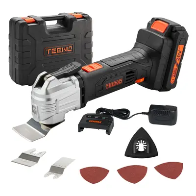 (One Battery ) TEENO Cordless Oscillating Multi-Tool,with 20V 2Ah Lithium-Ion,5000-18000 RPM,6 V