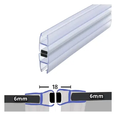 Clear Magnetic Shower Enclosure Seal 6mm x 2000mm