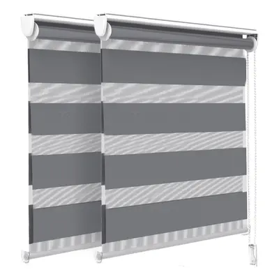 VOUNOT Set of Zebra Roller Blind Double Fabric, Day and Night Translucent or Blackout Vision Cur