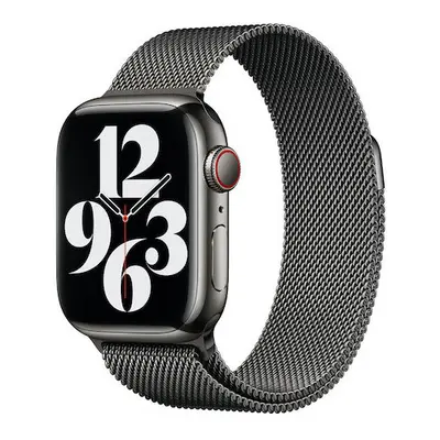 APPLE WATCH 38MM 40MM 41MM MILANESE GRAPHITE STAINLESS STEEL LOOP STRAP