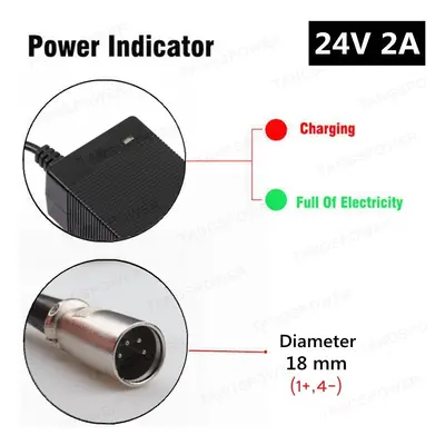 (4-Pin XLR, UK) 24V 2A lead-acid battery Charger For 28.8V Wheelchair golf cart lead acid Charge