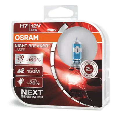 OSRAM NIGHT BREAKER LASER H7, next generation, 150% more brightness, halogen headlamp, 64210NL-H