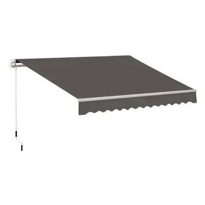 Outsunny Manual Retractable Awning Garden Shelter Canopy x 2m Grey