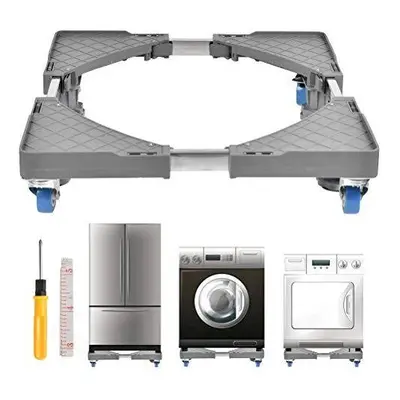 FOCCTS Set of Adjustable Washing Machine Base, Movable Appliance Wheel Appliance Trolley with Ca