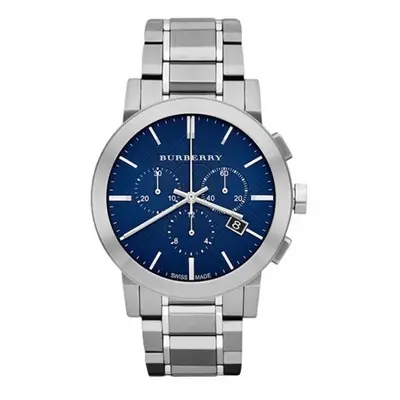 Burberry BU9363 Blue Dial Large Check Stainless Steel Men's Watch