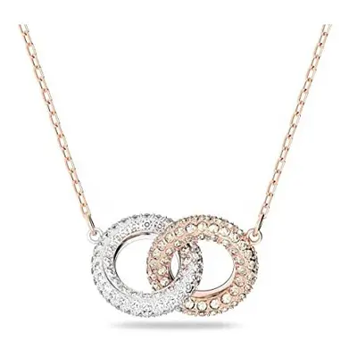 Swarovski Stone Necklace Brilliant White Swarovski Crystals with a Rose-Gold Tone Plated Chain f