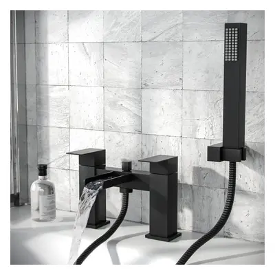 Cascade Waterfall Bath Shower Mixer Tap & Handset Matte Black