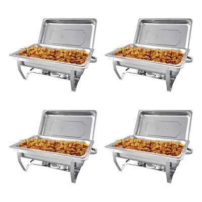 4 Pack Chafing Dish Buffet Set 9L/8QT Stainless Steel Food Warmer