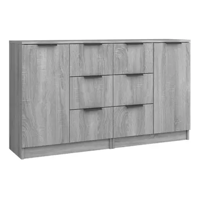 (grey sonoma, 2) vidaXL 2x Sideboards Engineered Wood Cupboard Console Cabinet Multi Colours