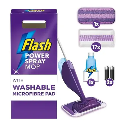 Flash Powermop Floor Cleaner Starter Kit, Spray Mop, Dry Wet Mop, All-In-One Mopping System, Pow