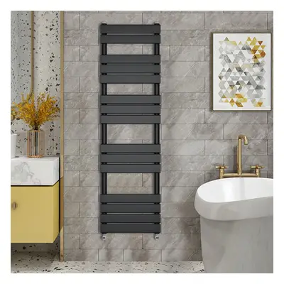 (1600x450mm) WarmeHaus - Minimalist Heated Towel Rail Radiator Bathroom Flat Panel Black