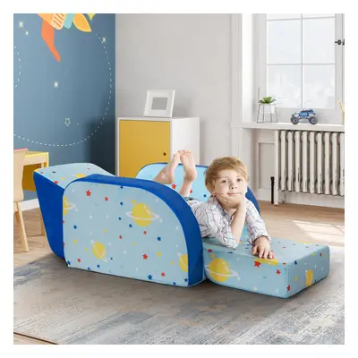 3-in-1 Kids Sofa Convertible Couch Fold out Sofa Bed Lounger Upholstered Chair