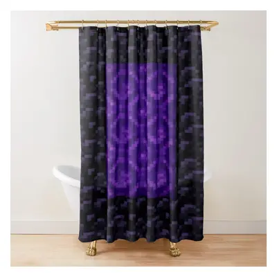 Shower Curtains Nether Portal Pixel Blanket for Bathroom Decor 72x72 inches