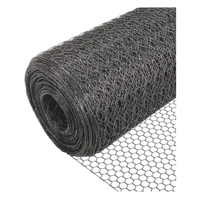 VOUNOT Chicken Wire Mesh, Metal Animal Fence, 13mm Holes, 1m x 25m, PVC Coated Grey