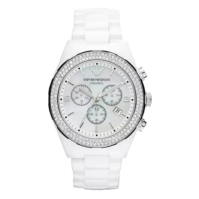 Emporio Armani AR1456 Ceramica Crystal White Ladies Watch