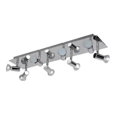 Large Modern Rectangular Chrome Plate Way Adjustable GU10 Ceiling Spotlight