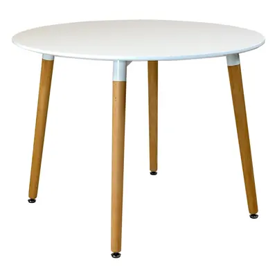 Charles Jacobs 100cm diameter Circular Dining Table With White Tabletop