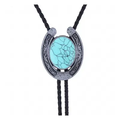 western horseshoe agate turquoise bolo tie American western cowboy bolo tie