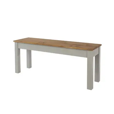 Home Source Corona Linea Small Grey Dining Bench Seat