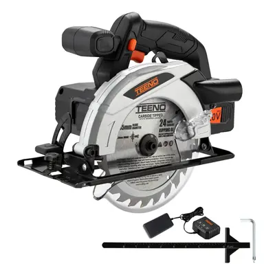 (One Battery) Cordless Circular Saw 4.0Ah Lithium-Ion Battery TEENO,4000RPM Electric Brake,Adjus