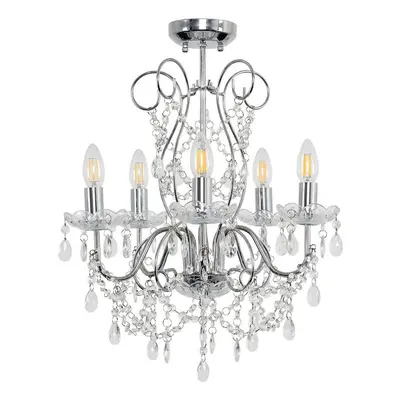 Viscount Way Silver Ceiling Light Droplets Pendant