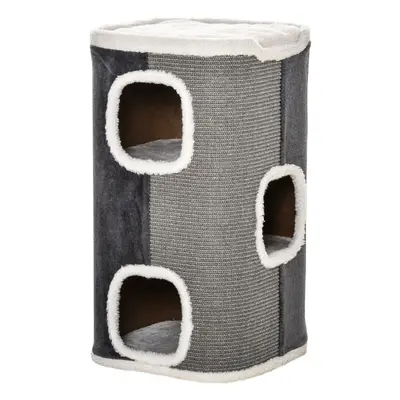 PawHut Cat Barrel Kitten Tree Tower Sisal Scratching Furniture Climbing Frame