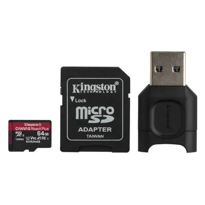 Kingston 64GB Canvas React Plus UHS-II microSDXC Memory Card