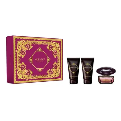 Versace Crystal Noir Gift Set 50ml EDT 50ml Body Lotion 50ml S. Gel