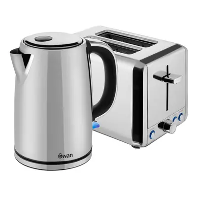 Swan STP2080N Classic Kitchen Bundle with Stainless Steel Jug Kettle and Slice Toaster