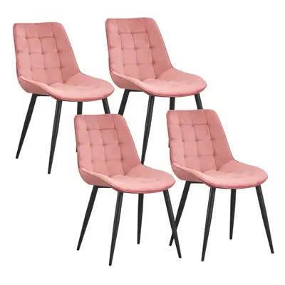 (Pink ) Set of MOF Velvet Dining chair lounge chair Pink, Green , Grey and Yellow with metal leg