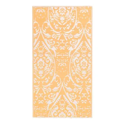 vidaXL Outdoor Carpet Orange and White 120x180 cm PP Patio Outsoor Blanket Rug