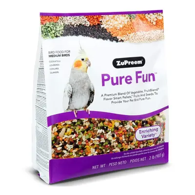 ZuPreem Pure Fun Bird Food for Medium Birds, lb - Variety Blend of Vegetables, FruitBlend Pellet