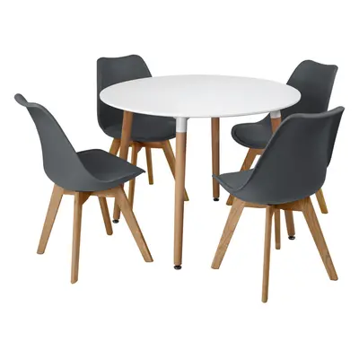 (Grey) 5pc Charles Jacobs Beech Dining Set