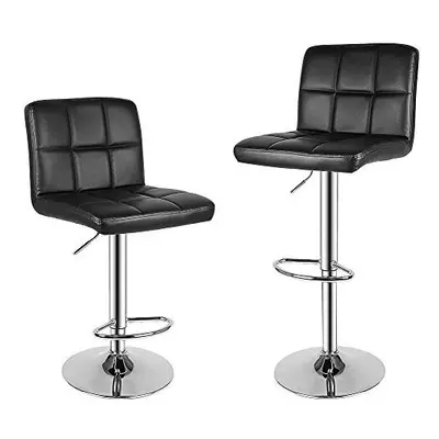 bigzzia Barstool, Bar Stools Set of PU Leather Swivel Height Adjustable Bar Chairs With Backrest