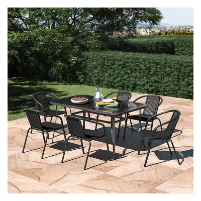 7PCS Garden Patio Dining Table&Chairs Set Outdoor Sturdy Furniture Set