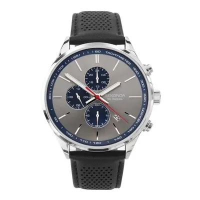 Sekonda Mens 1711.28 SS Grey Dial Chronograph Black Strap