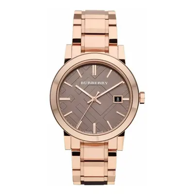 Burberry Men's Watch BU9005|Brown Check Pattern Dial|Rose Gold Bracelet Band